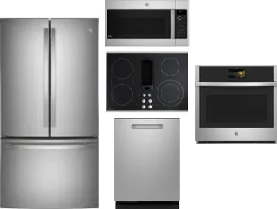 5 Piece Package Includes Refrigerator, Cooktop, Wall Oven, Microwave And Dishwasher